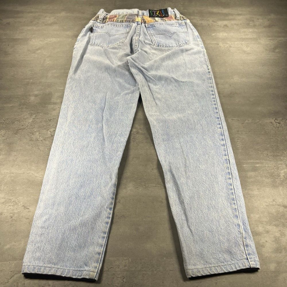 Vintage STEEL Jeans Womens 7 25x28 Patch Work Light Wash Fade‎ Western High Rise